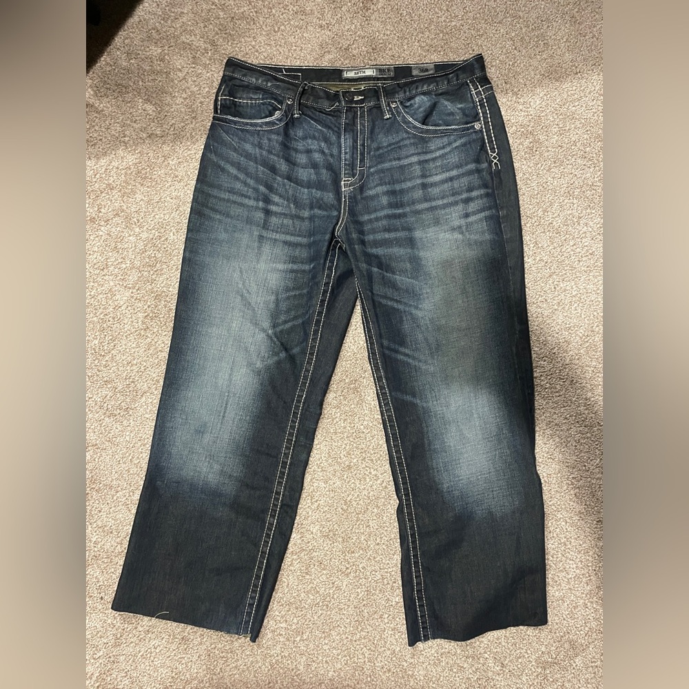BKE Men's Dark Blue Relaxed Jeans